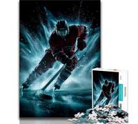 Ice Hockey 1000 Piece Jigsaw Puzzle for Adults Teens,Staycation Kill Time Every Piece Is Unique - Challenging Family Fun Game 38x26cm