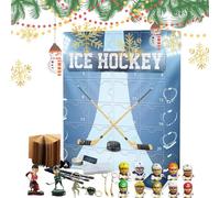 Ice Hockey Advent Calendar, Sports Advent Calendar 2024 Men, Ice Hockey Figurines Toy Advent Calendar 2024, Ice Ball Decoration Miniature Keepsake For Kids Adults