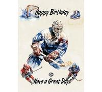 Ice Hockey Art Birthday Card (Design 3)