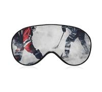 Ice Hockey Art Blackout Sleep Eye Mask, Ventilated Fabric, Adjustable Wearing Style, Zero Pressure Sleeping Mask Soft Skin Friendly Eyeshade for Women Men