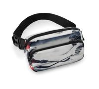 Ice Hockey Art Full Printed Fanny Pack,Zipper Belt Bag Cute Crossbody Bag Hip Bum Bag with Adjustable Strap