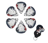 Ice Hockey Art Guitar Picks 6 Pack 3 Different Thickness Celluloid Guitar Plectrums with Guitar Pick Holder Personalized Guitar Pick for Acoustic Guitar, Electric Guitar, Bass, Ukulele