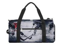 Ice Hockey Art Gym Bag Travel Duffel Bags for Men Women Large Weekender Bags Carry On Overnight Duffle Bag with Shoe Compartment for Workout, style, One Size