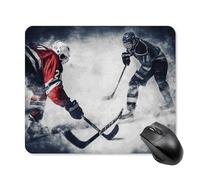 Ice Hockey Art Mouse Pad Square Laptop Mouse Mat Cute Computer Mousepad Keyboard Pad Non-Slip Desk Pads for Gaming Office Work Home 25 * 30cm