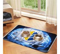 Ice Hockey Art Pattern Pet Feeding Mat Bowl Mat Dog Mat Suitable For Dogs Cats Specific Pads Feeder