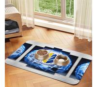 Ice Hockey Art pattern print Pet Food Mat Absorbent Non-Slip PU Leather Feeding Mat for Dogs Cats Pet Bowl Placemat