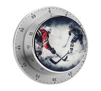 Ice Hockey Art Timer,Chef Cooking Timer Clock, Countdown Reminder No Batteries Required- Exquisite Stainless Steel Body for Exercise Outdoors