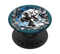 Ice Hockey Bear Puck Polar Bear Hockey Stick Ice Tattoo PopSockets Adhesive PopGrip