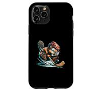 Ice Hockey Beaver With Helmet Stick And Puck Action Case for iPhone 11 Pro