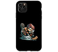 Ice Hockey Beaver With Helmet Stick And Puck Action Case for iPhone 11 Pro Max