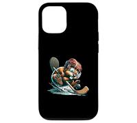 Ice Hockey Beaver With Helmet Stick And Puck Action Case for iPhone 12/12 Pro