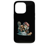 Ice Hockey Beaver With Helmet Stick And Puck Action Case for iPhone 13 Pro