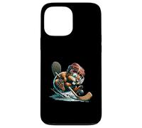 Ice Hockey Beaver With Helmet Stick And Puck Action Case for iPhone 13 Pro Max