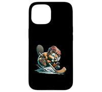 Ice Hockey Beaver With Helmet Stick And Puck Action Case for iPhone 15