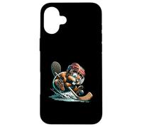 Ice Hockey Beaver With Helmet Stick And Puck Action Case for iPhone 16 Plus