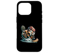 Ice Hockey Beaver With Helmet Stick And Puck Action Case for iPhone 16 Pro