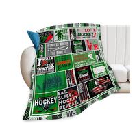 Ice Hockey Blanket for Boys Girls Women Men Hockey Gifts Sports Throw Blanket Plush Cozy Flannel Fleece Fuzzy Blankets 50"X40"