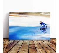 Ice Hockey Canvas Print | Gallery Wrapped 30mm Frame Wall Art | 20x14 inches | Ready to Hang | Modern Sport Picture | Living Room Bedroom Lounge Office