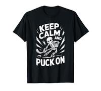 Ice Hockey Coach Player, Keep Calm and Puck On T-Shirt
