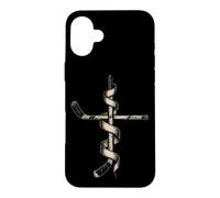 Ice Hockey Cross Jesus Faith Christian Case for iPhone 16 Plus