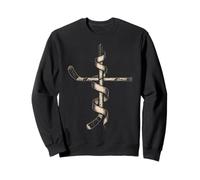 Ice Hockey Cross Jesus Faith Christian Sweatshirt