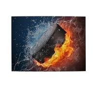 Ice Hockey Fire,500 Pieces Puzzles for Adults-Wooden Jigsaw Puzzle for Adults Elderly