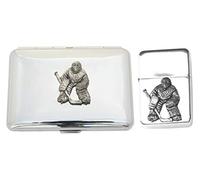 Ice Hockey G Petrol Lighter & Cigarette Case Set with Free Engraving Gift 194
