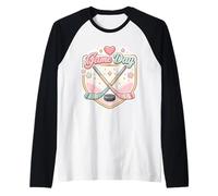Ice Hockey Game Day Fan Lover Player Coach Spectator Womens Raglan Baseball Tee