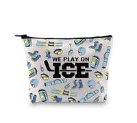 Ice Hockey Gift for Hockey Player Cosmetic Bag We Play On Ice Hockey Accessory Bag for Ice Sport Lover Gift (Play On Ice EU)