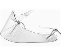 Ice Hockey Goalie Throat Protector, Clear PC Face Shield for Helmet, Neck Guard, Integrated One Piece Design with Cord Fastener, for Ice Hockey Players