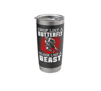 Ice Hockey Goalie Vintage Goalkeeper Drop Like A Butterfly Stainless Steel Insulated Tumbler
