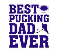 ice Hockey Graphic Best pucking dad Ever Wall Decals 42x46.4cm Easy Installation DarkBlue