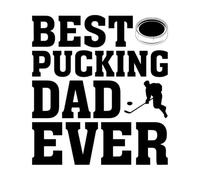 ice Hockey Graphic Best pucking dad Ever Wall Decals 67.2x74.2cm Equipped with Transfer Film kit Black