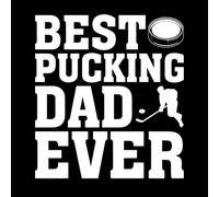ice Hockey Graphic Best pucking dad Ever Wall Decals 67.2x74.2cm Multiple Size Options White