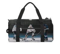 Ice Hockey Gym Bag Travel Duffel Bags for Men Women Large Weekender Bags Carry On Overnight Duffle Bag with Shoe Compartment for Workout, style, One Size