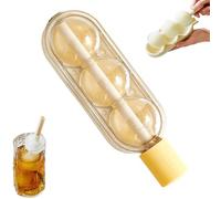 Ice Hockey Ice Cube Tray with Design - Easy Release Leak-Proof 2-in-1 Straw Round Ice Cube Tray for Use in the Freezer Compartment for Cocktail Coffee Drink Bar Party Picnic Home Cooler
