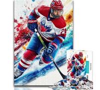 Ice Hockey Jigsaw Puzzles for Adults Teenagers Jigsaws Puzzle,Challenging To Complete But Fun And Humorous Birthday Present,Gifts,Wall Art (50x75cm)