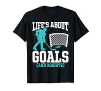 Ice Hockey Life’s About Goals and Assists Funny Humor T-Shirt