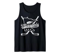 Ice Hockey Minnesota State Puck Funny Fan Player Goalie Tank Top