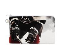 Ice Hockey Pattern Coin Purse with Zipper Coin Wallet Coin Pouch Canvas Change Purse Pouch Zero Wallet Coin Bag
