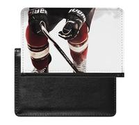 Ice Hockey Pattern Passport Holder Wallet Card Case Fashion Travel Passport Cover Documents Organizer ID Protector Holder Unisex-adult