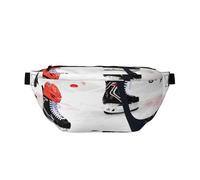 Ice Hockey Pattern Print Bumbag Large Fanny Pack, Crossbody Waist Bag with Adjustable Strap Chest Bag for Hiking Travel Fitness and Daily Carry