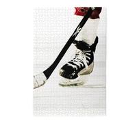 Ice Hockey Pattern Printed Wooden Puzzle 1000 Piece, Cute Puzzle Game in Plastic Box for Family Entertainment and Brain Training Gifts
