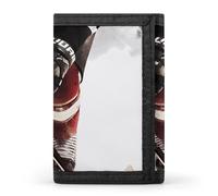 Ice Hockey Pattern Wallet,Credit Card Holder,Three-fold Wallet for Passport Covers, Purse Passport Bag for Men Women