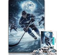 Ice Hockey Player 1000 Piece Jigsaw Puzzles for Adults,Stress Reliever Difficult Challenge Suitable for Desktop Decoration (50x75cm)