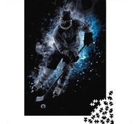 Ice Hockey Player Art Print Jigsaw Puzzles Puzzle for Adults Kids. 1000 Piece Impossible Challenge Toy Educational Game Home Decoration for Educational Games Gifts 38x26cm/1000pcs