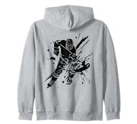 Ice Hockey Player Art Zip Hoodie