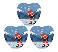 Ice Hockey Player Car Air Freshener, 3 Pcs Love form Hanging Air Freshener Cards, Long Lasting Fragrance Scented Cards for Car, Home, Office Black-style