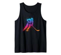 Ice Hockey Player Color Splash Skater Funny Winter Legend Tank Top