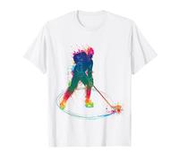 Ice Hockey Player - Colorful Sport Design Splash Art T-Shirt